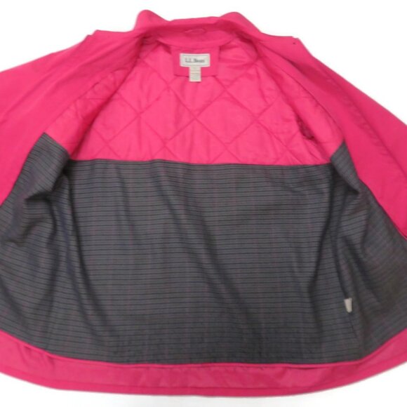 LL Bean 3 in 1 Jacket Womens XL Pink + Bucket Hat Long Trench Nylon Wool Rain - Picture 4 of 12